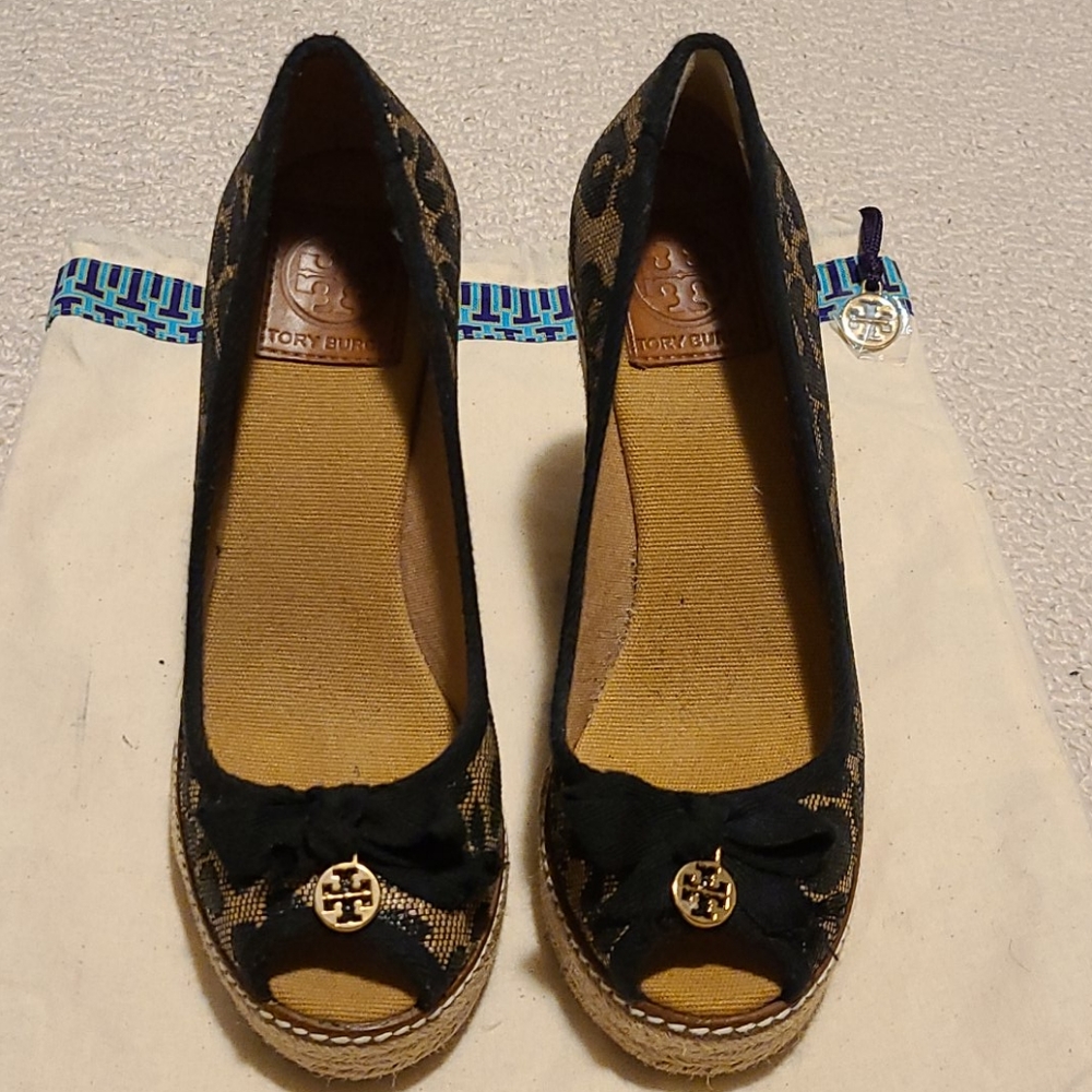 Tory Burch Jackie Espadrille Wedge Leopard Print